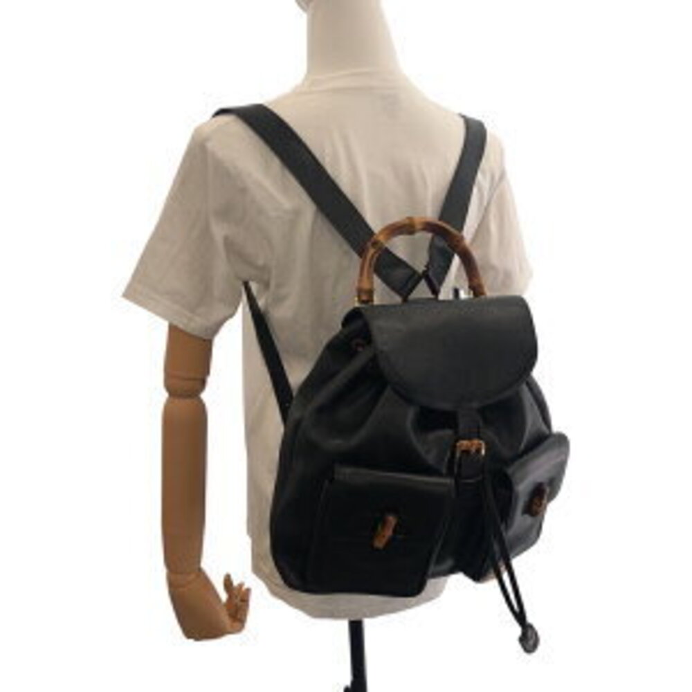 Gucci backpack Bamboo leather black - Picture 7 of 10